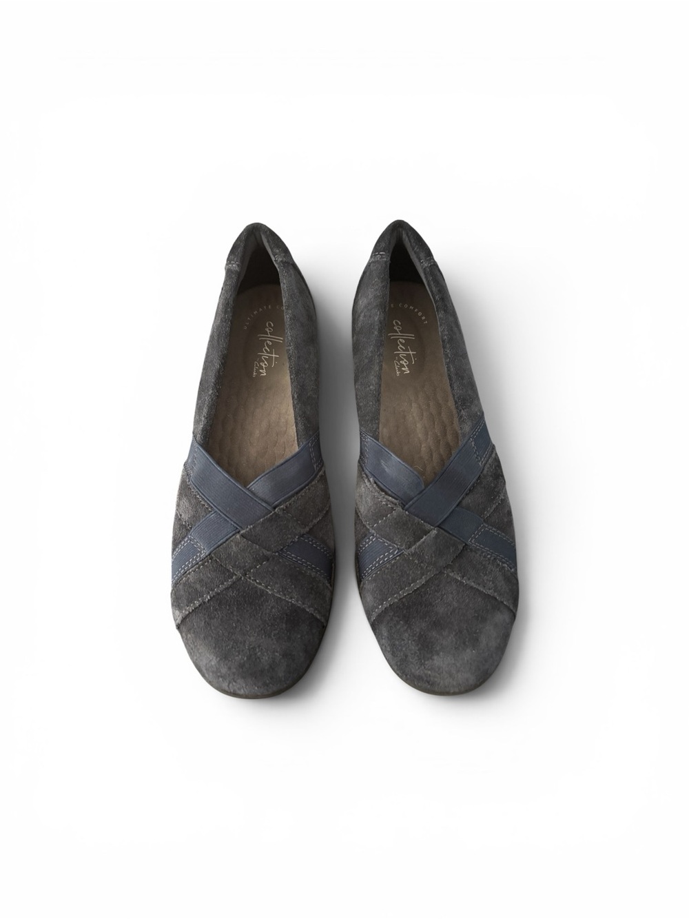 Clarks Haley Jay Loafer Flats Women’s Size 9 M Blue Suede Cushion Slip On Shoes
